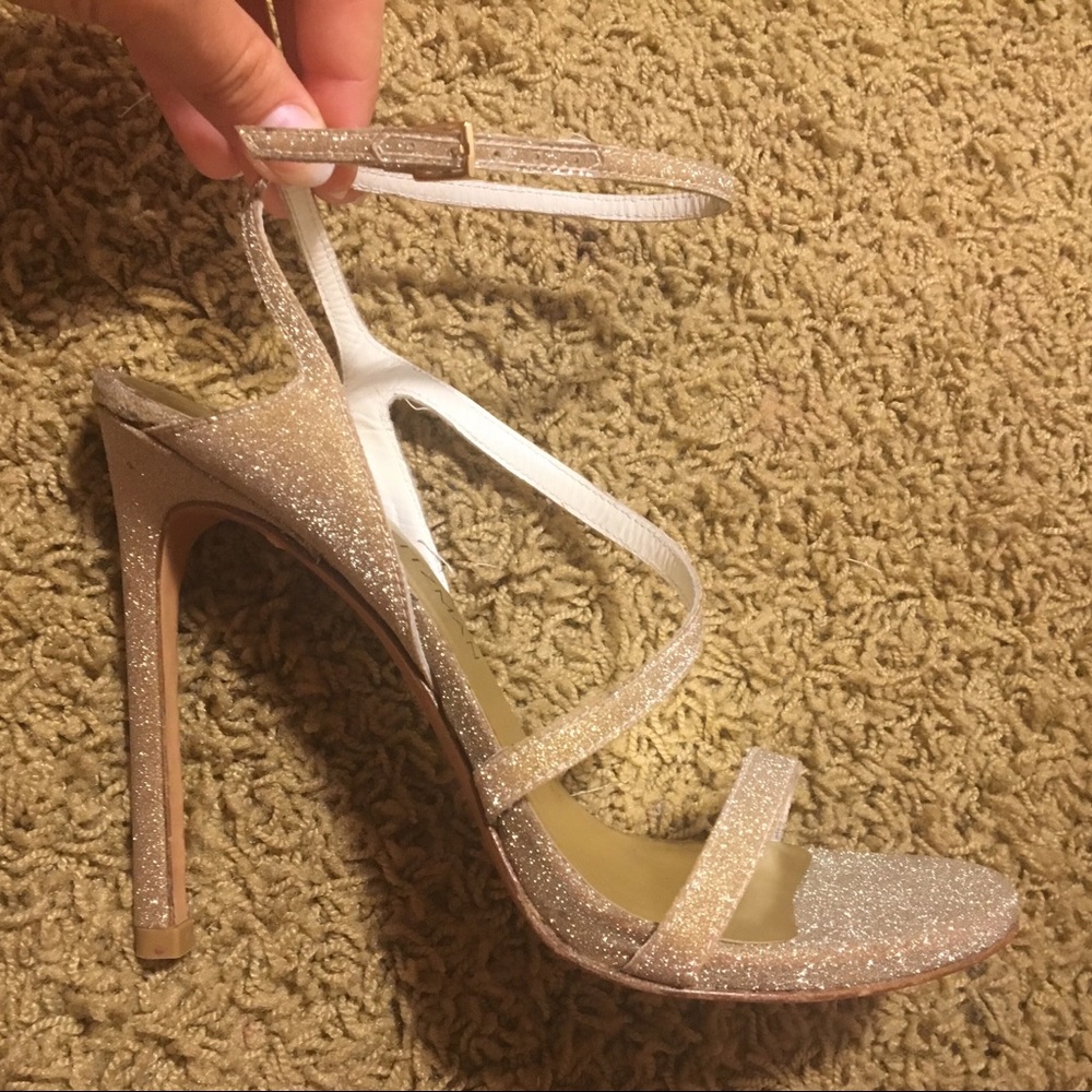 Stuart Weizmann Glitter Strappy Heel